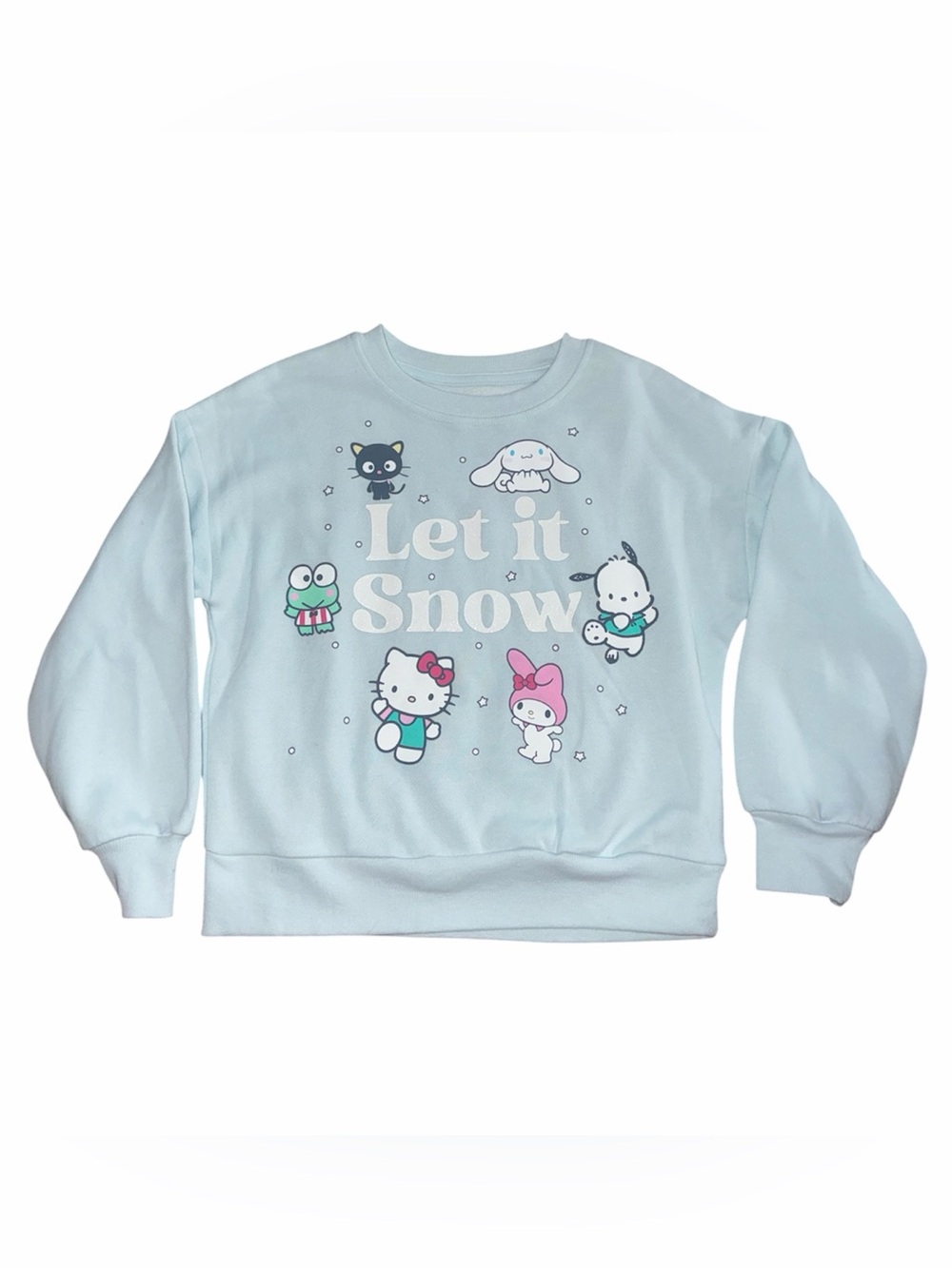 Sanrio Light Blue 'Let it Snow' Kids Sweatshirt with Characters
